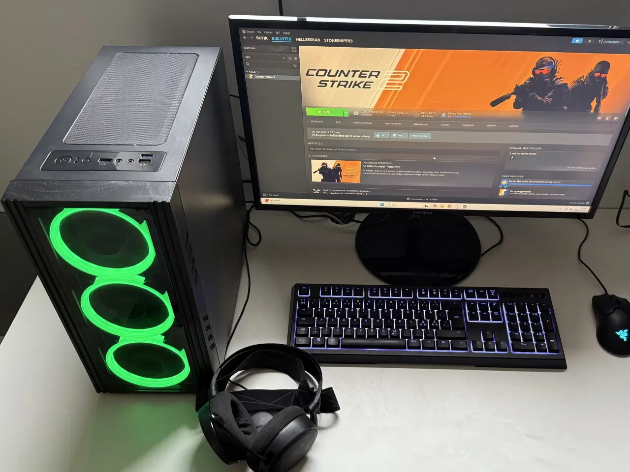 Billede 2 - Gamer PC med alt tilbehør, Geforce, 16GB, 27"
