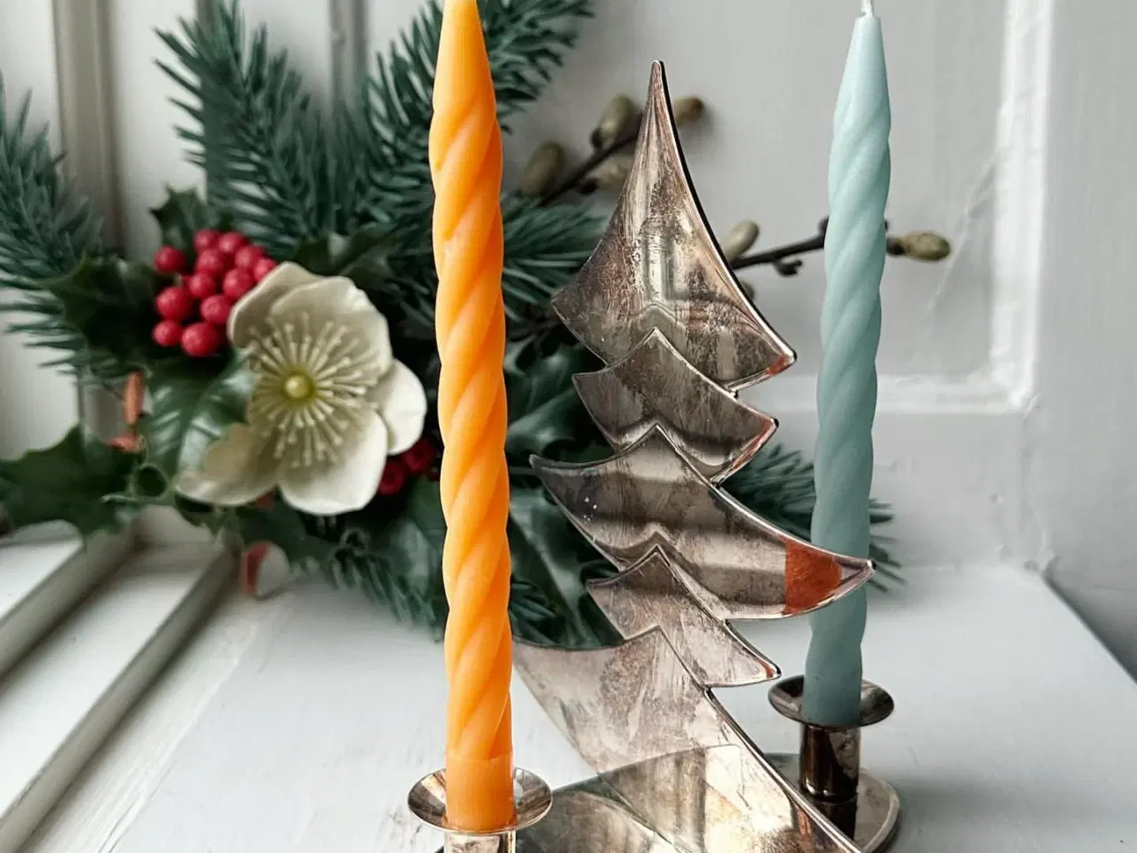 Billede 2 - Andreas Mikkelsen, juletræ til 2 juletræslys, sølvplet