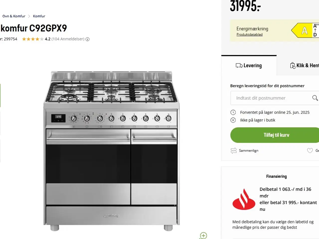 Billede 2 - SMEG C92GPX9 Gaskomfur stål