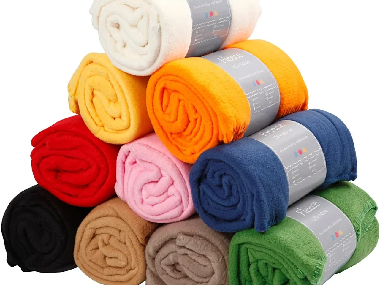 Billede 1 - Fleece, L: 125 cm, B: 150 cm, ass. farver, 10 stk./ 1 pk.