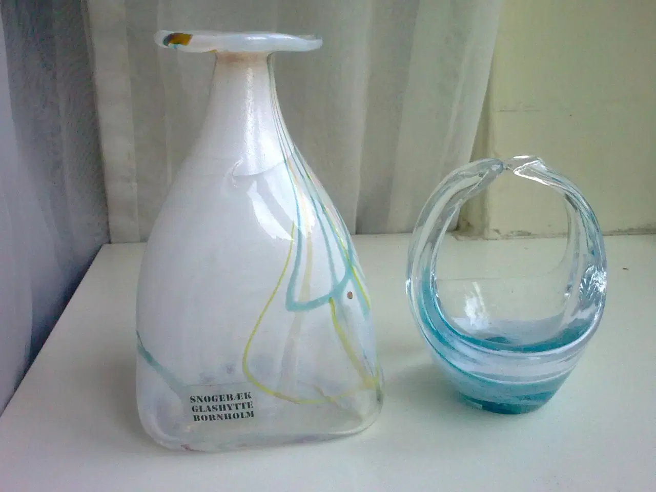 Billede 15 - Bornholm håndlavet glasvase Snogebæk glaspusteri