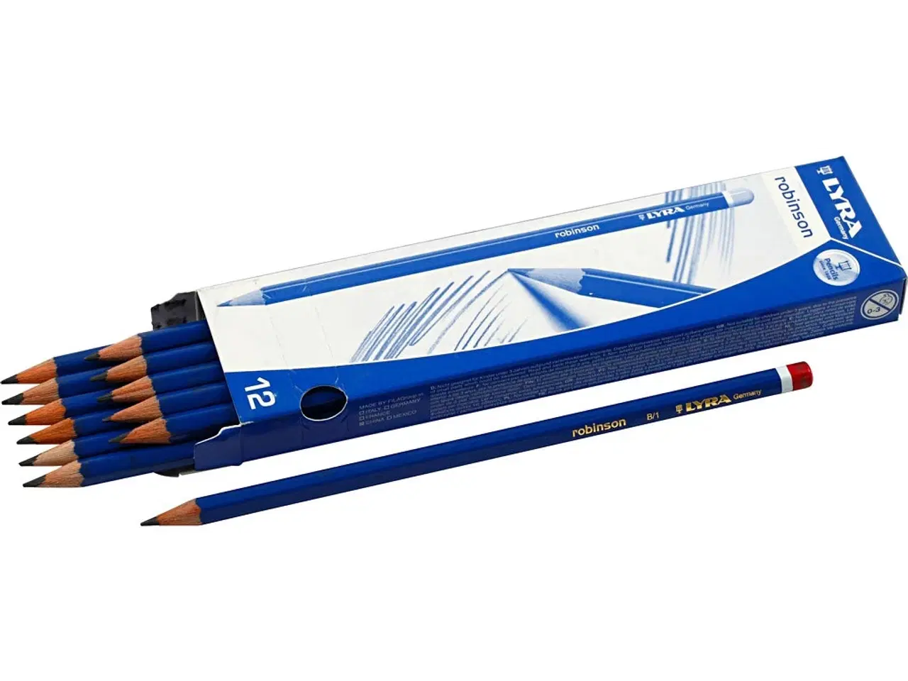 Billede 1 - Robinson Blyant B, 2 mm mine, 12 stk. - Kvalitet til Kunst