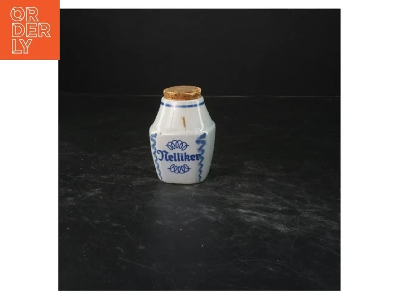 Billede 1 - Søholm Nelliker krydderikrukke med korklåg   (str. 9x6 cm)