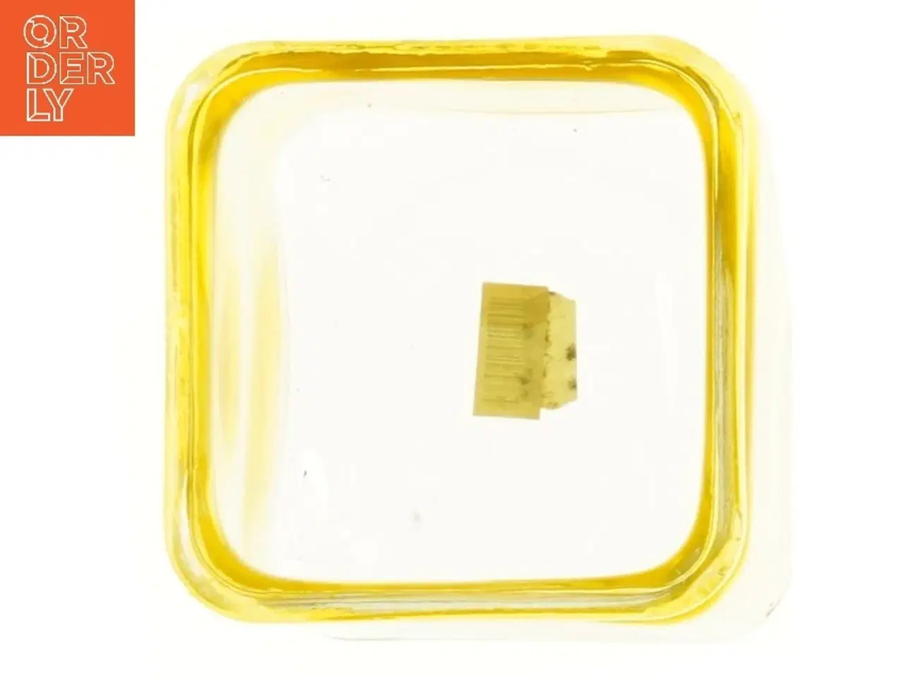 Billede 2 - Kvadratisk gul glasbeholder (str. 12x12x12 cm)