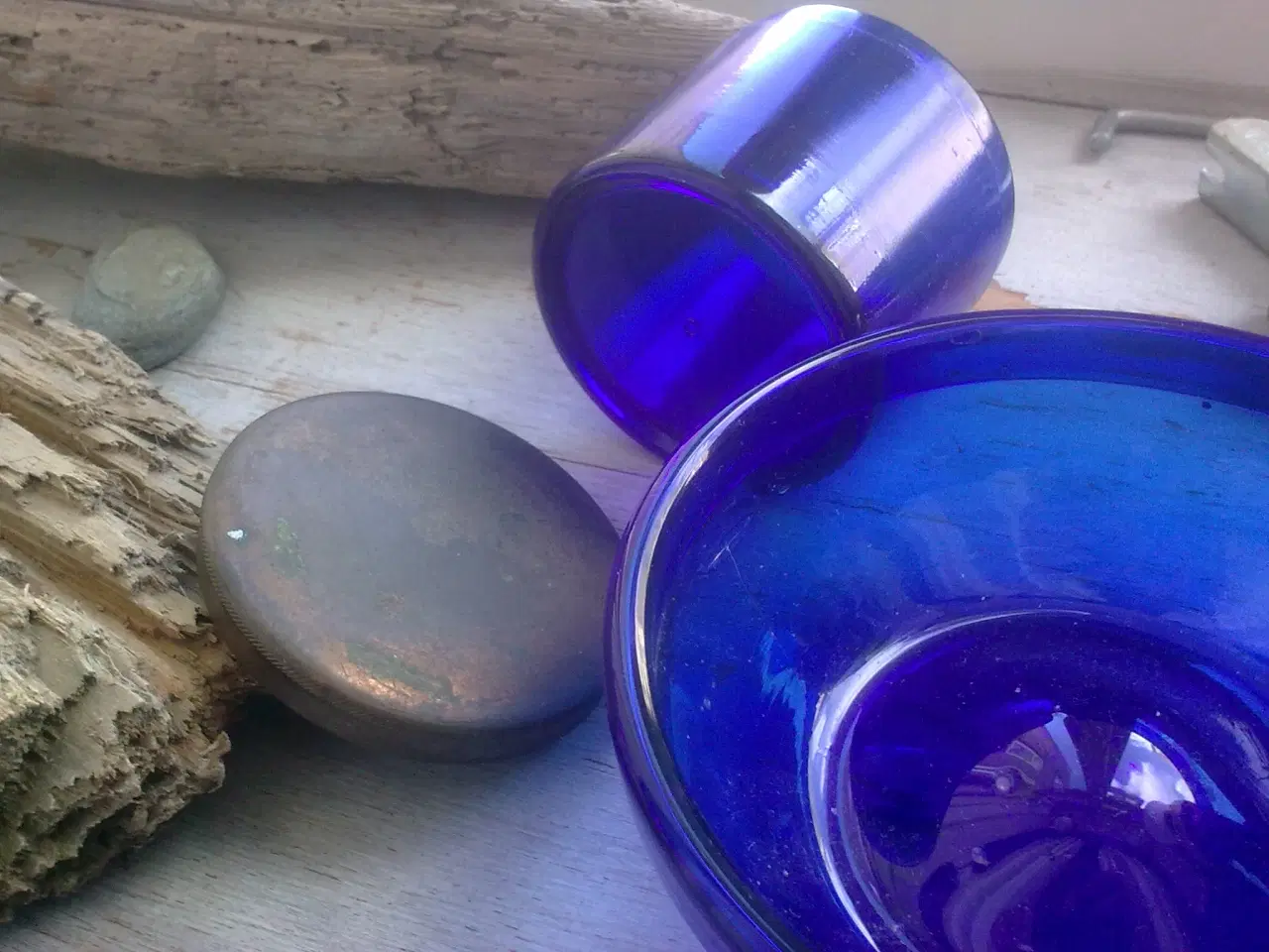 Billede 12 - Skål på D' i lyseblå med flæser & facetter