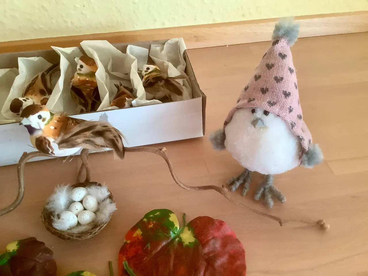 Billede 3 - Dekorations materialer - fugle - visne blade 