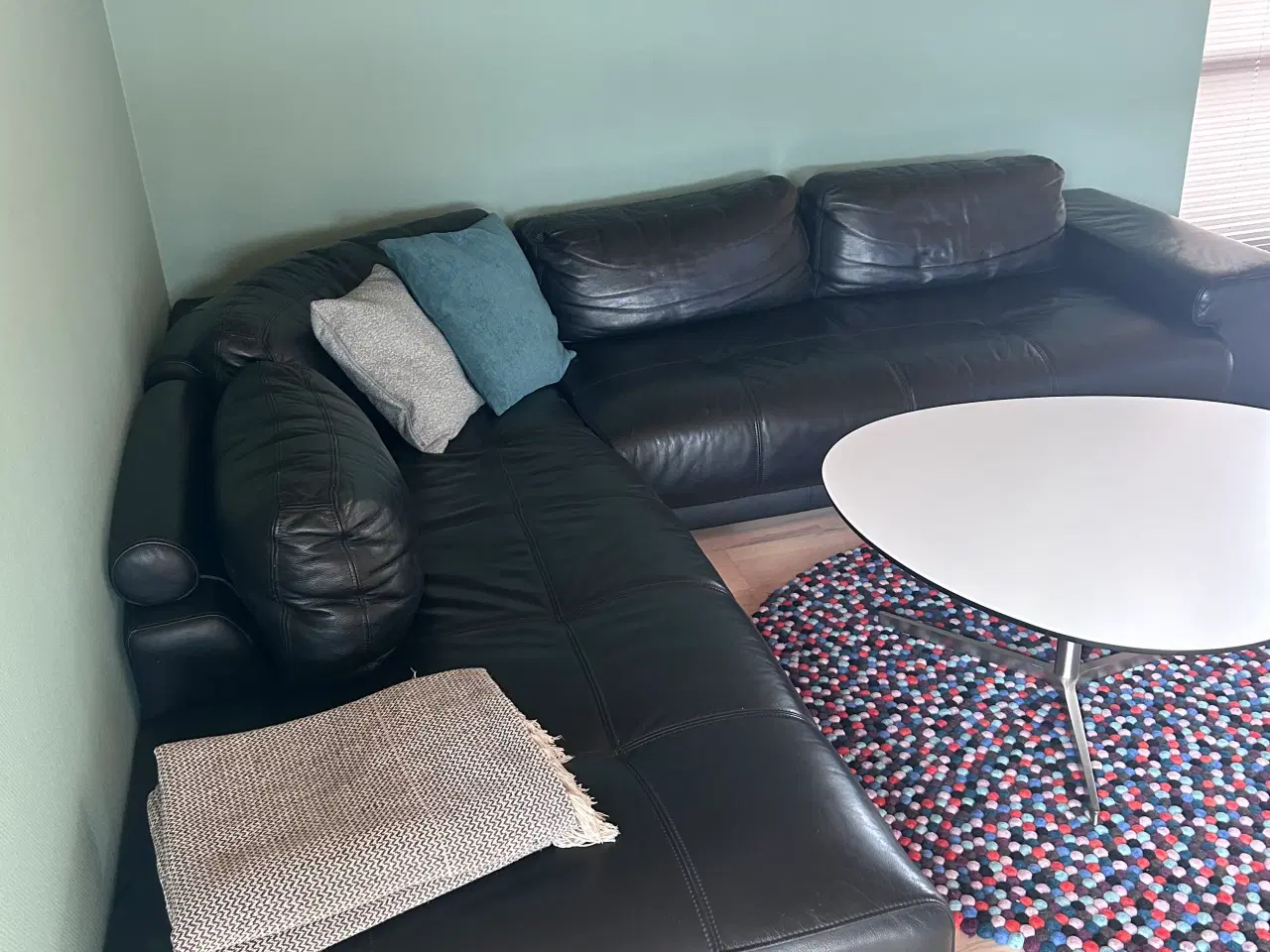 Billede 2 - Læderhjørnesofa
