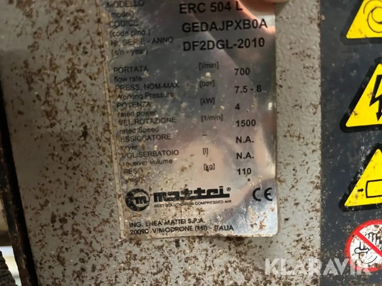 Billede 9 - Kompressor Mattei ERC 504L lamel 4 kW