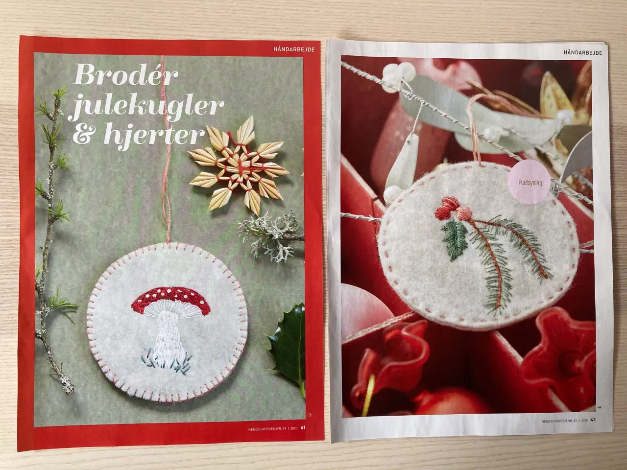 Billede 1 - Broderimønster: Julekugler og -hjerter