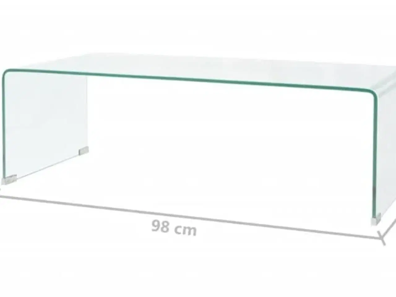 Billede 6 - Sofabord 98x45x30 cm hærdet glas transparent