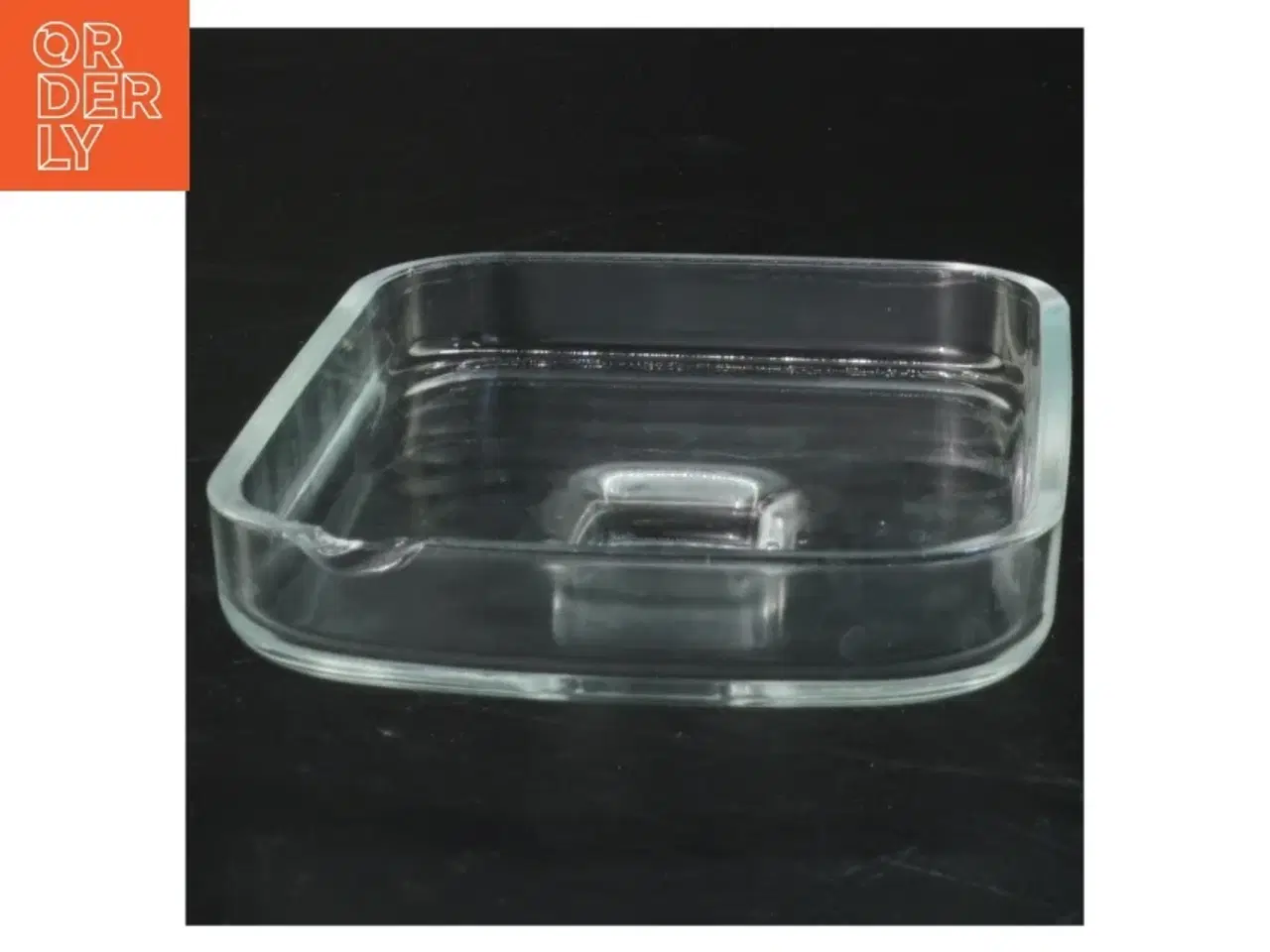 Billede 1 - Glas smørfad med låg (str. 16x10 cm)