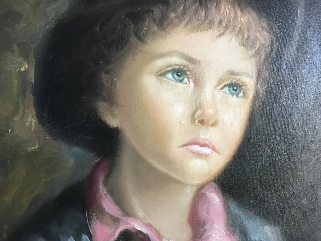 Billede 3 - Olie maleri af grædende dreng