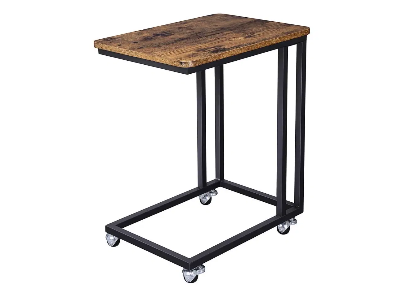 Billede 1 - Sidebord på hjul industrielt, rustik brun/sort, 50 × 35 × 62 cm