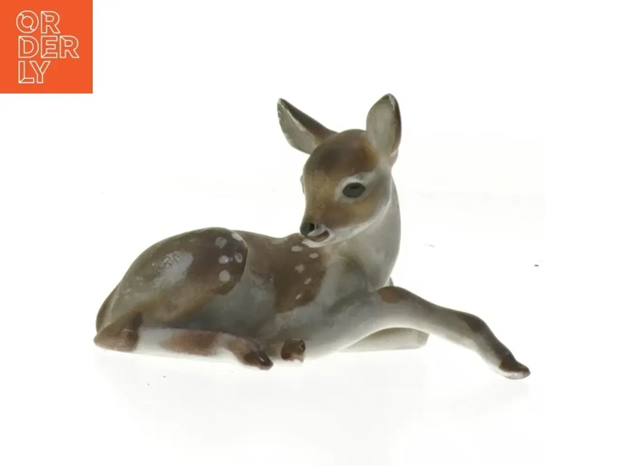 Billede 1 - Keramikfigur af en siddende rådyr (str. 12,5x6,5 cm)