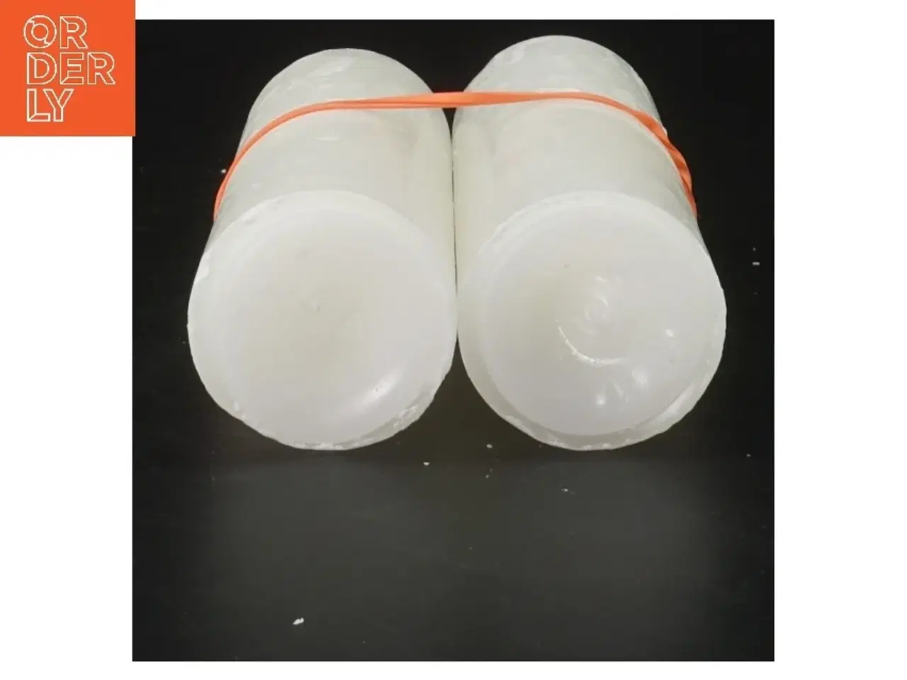 Billede 2 - Hvide stearinlys, sæt af to (str. 15 cm)