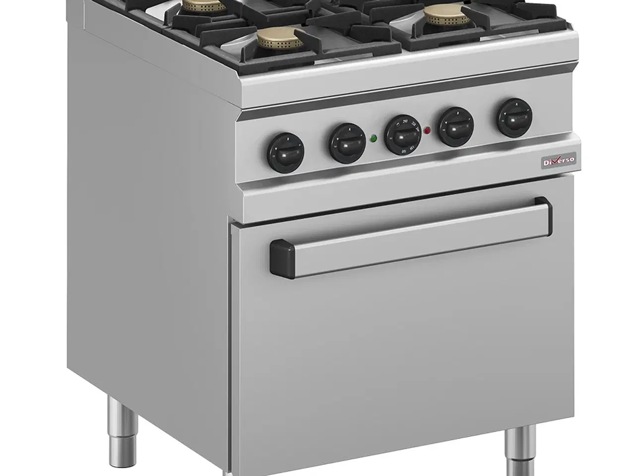 Billede 1 - Gaskomfur 4 blus (4x 5,5 kW) – El-varmluftsovn