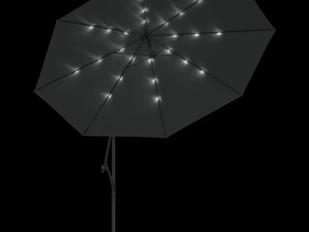 Billede 6 - Hængeparasol med LED-lys og metalstang 350 cm antracitgrå