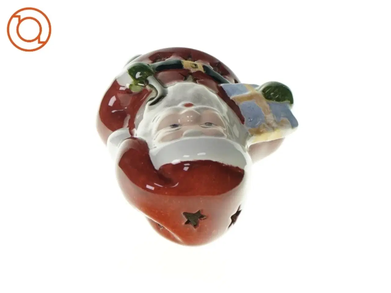 Billede 3 - Dekorativ julemandsfigur med lys fra Ukendt (str. LB 25x9cm)
