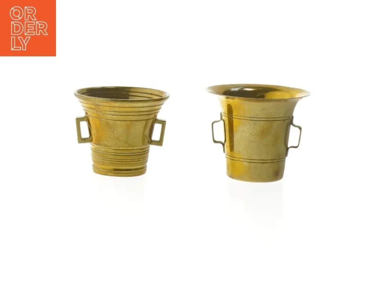Billede 1 - To messingbægre (str. Ø. 6,5 cm. længde. 6 cm)