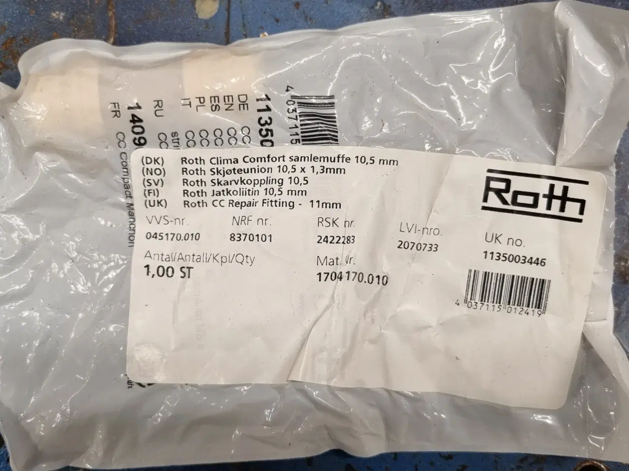 Billede 2 - Roth PEX samlemuffe 10,5 mm