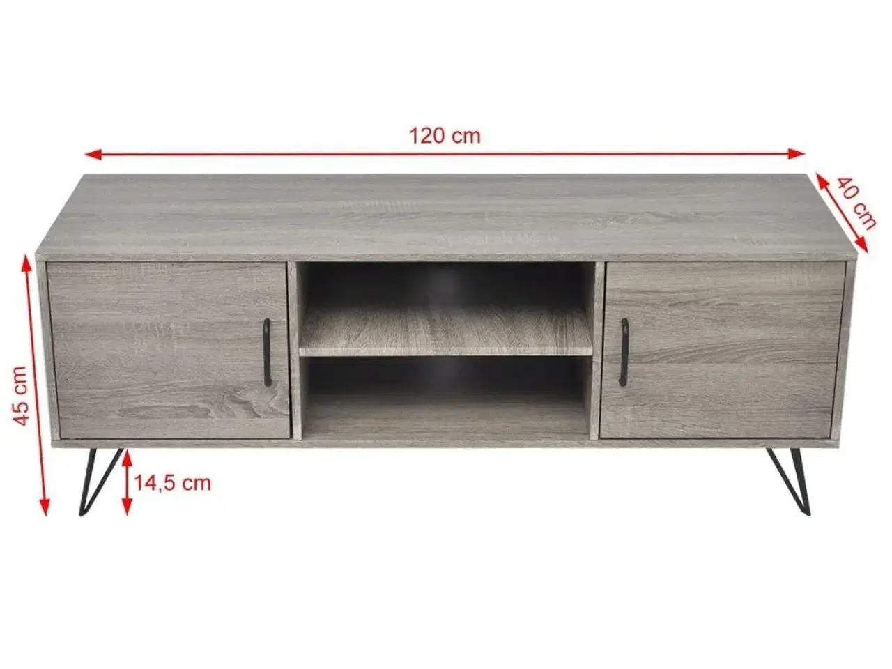 Billede 5 - Tv-bord 120x40x45 cm grå