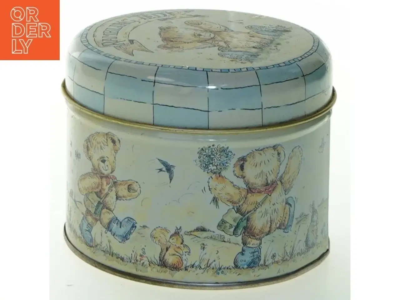 Billede 1 - Wedgwood Rambling Ted Metaldåse med bamsemotiv (str. Ø 11 cm)