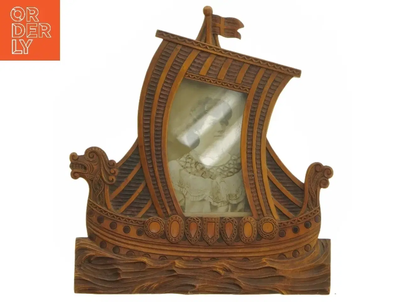 Billede 1 - Vikingeskib Billedramme (str. 17x18,5x1 cm)