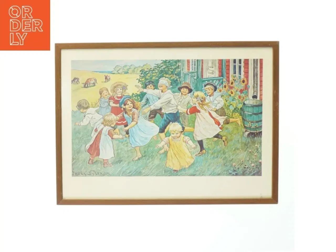 Billede 1 - Indrammet vintage tryk (str. 36 x 26,5 cm)