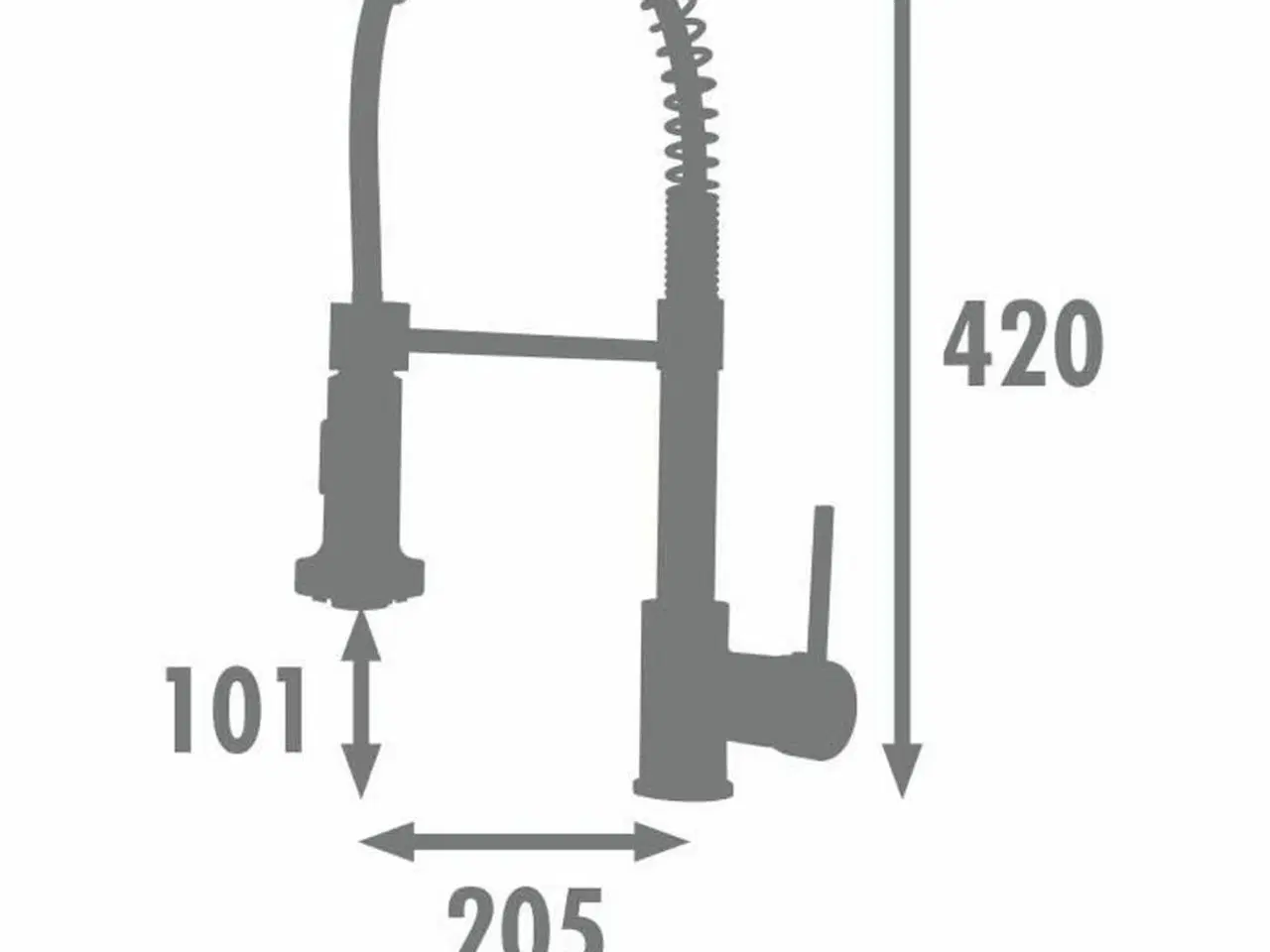 Billede 2 - Køkkenarmatur Rousseau OPUS - grå krom, blandingsbatteri
