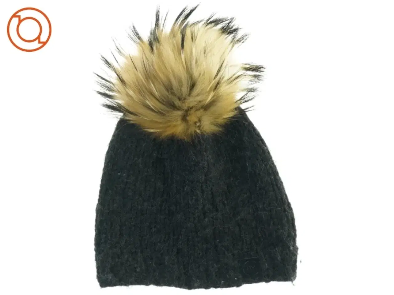 Billede 1 - Sort hue med pelskvast (str. 26 x 20 cm)