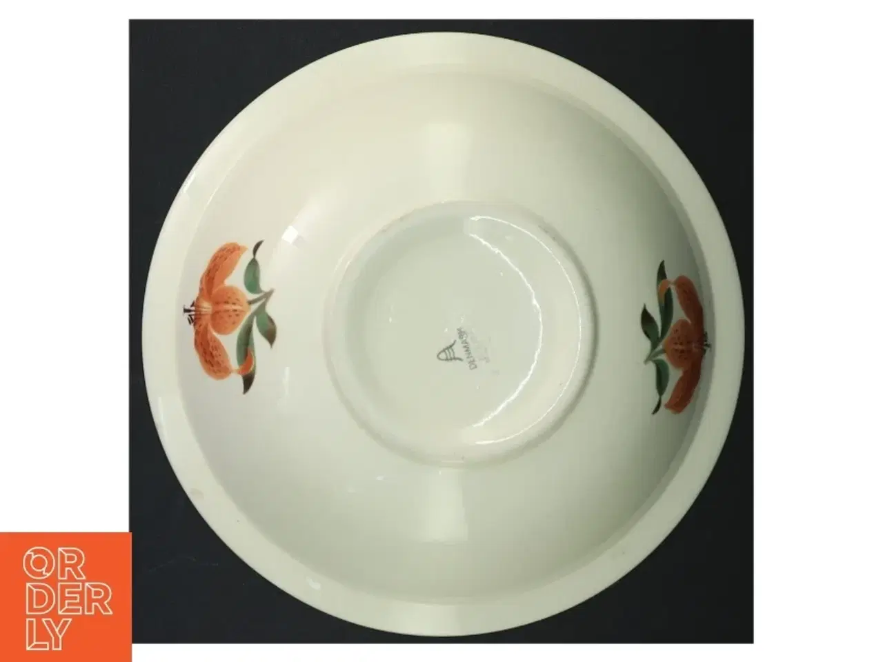 Billede 4 - Porcelænsskål med blomstermotiv (str. Ø 24 cm)