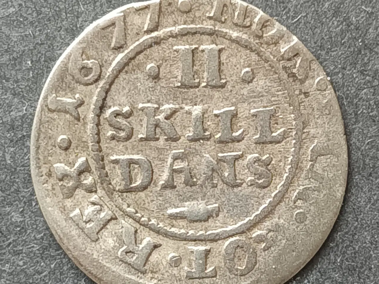 Billede 1 - Danmark Christian den 5. 2 Skilling 1677