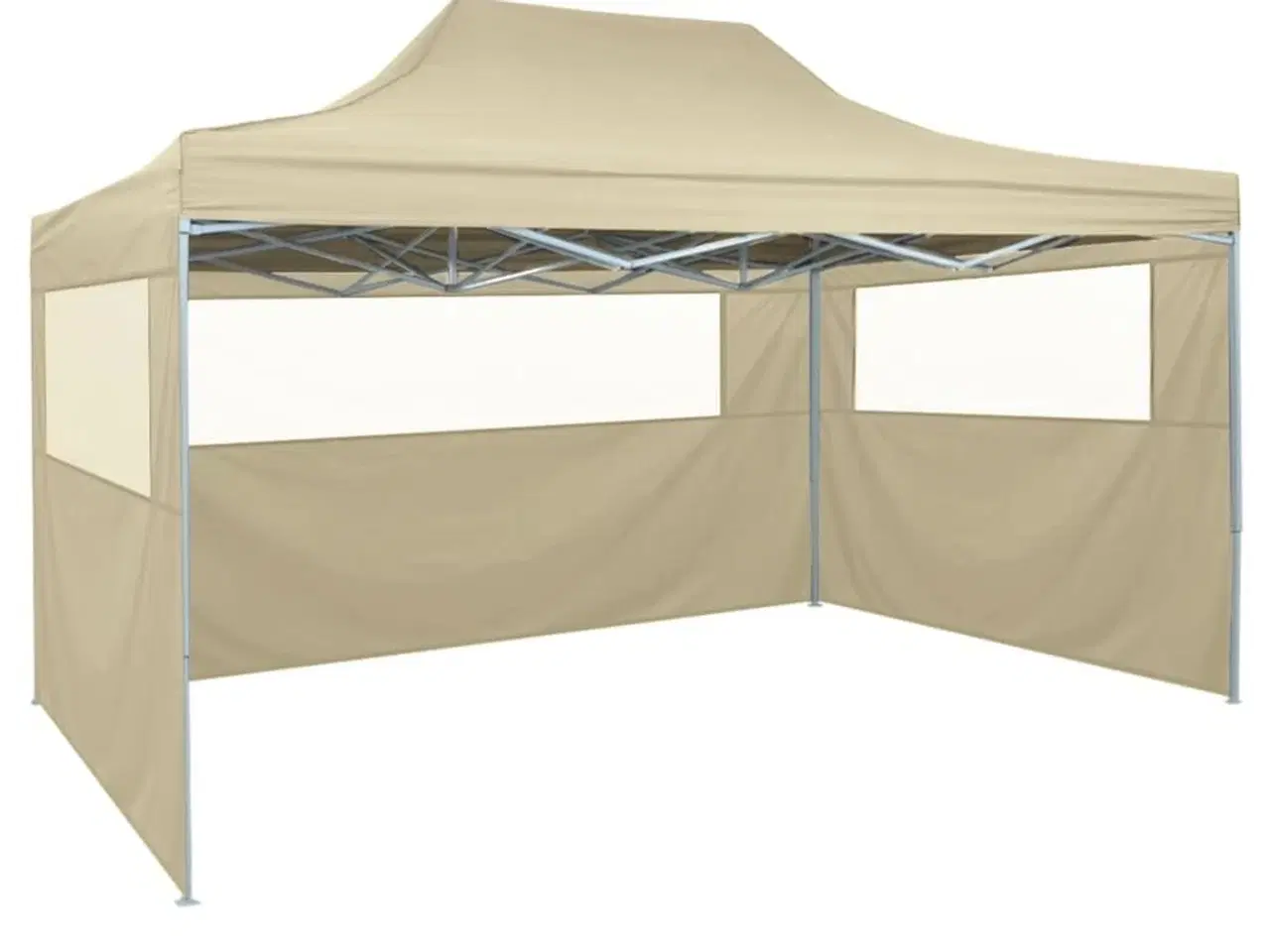 Billede 3 - Foldbart pop-up telt med 4 sidevægge 3 x 4,5 m cremehvid