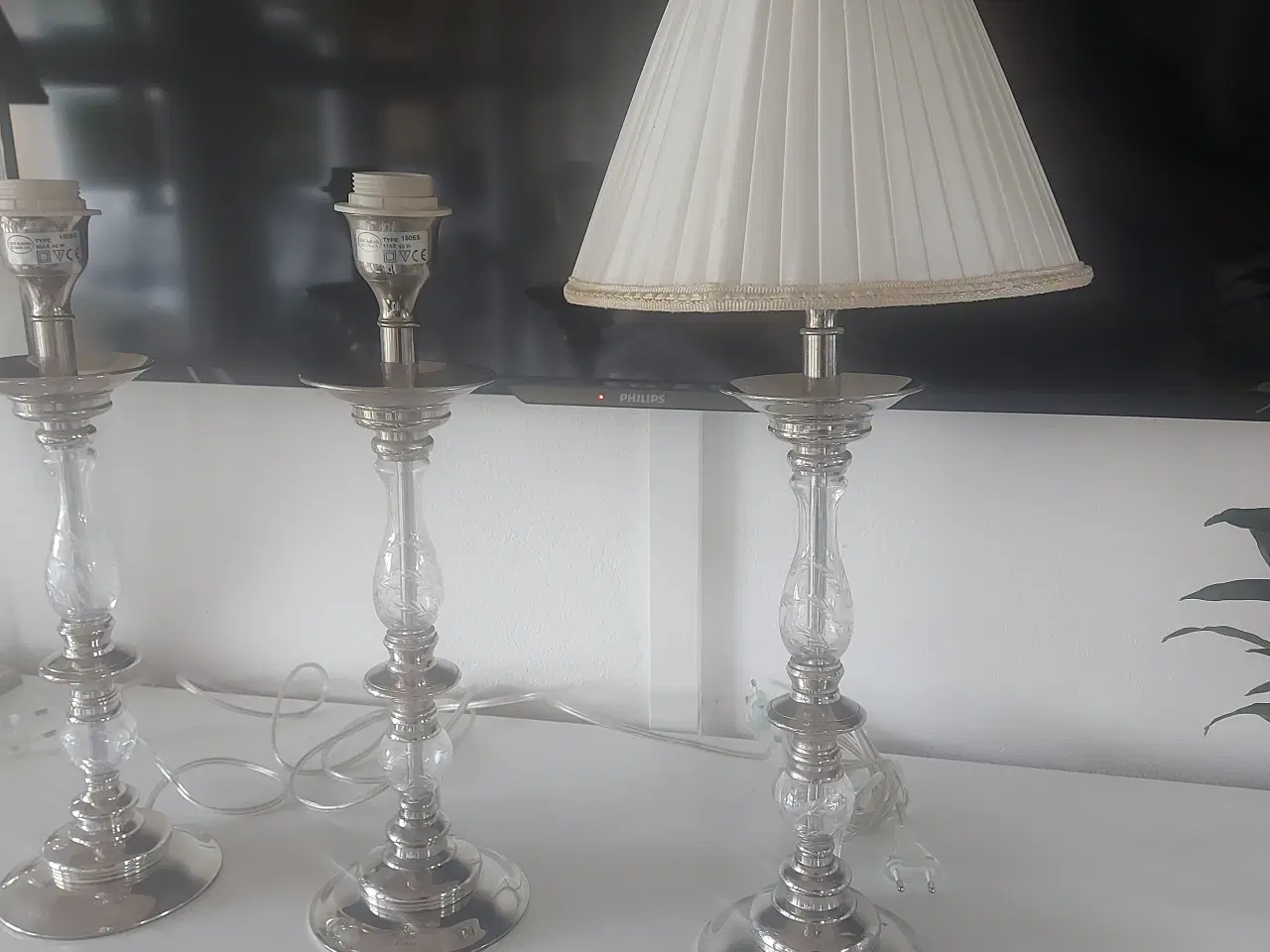 Billede 1 - glas bord lampe