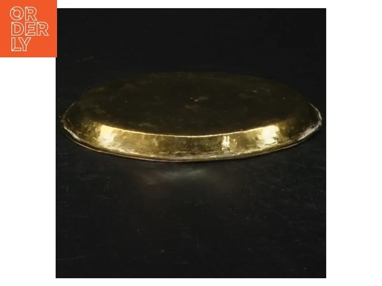 Billede 2 - Messingfad med præget mønster (str. Ø. 15 cm)