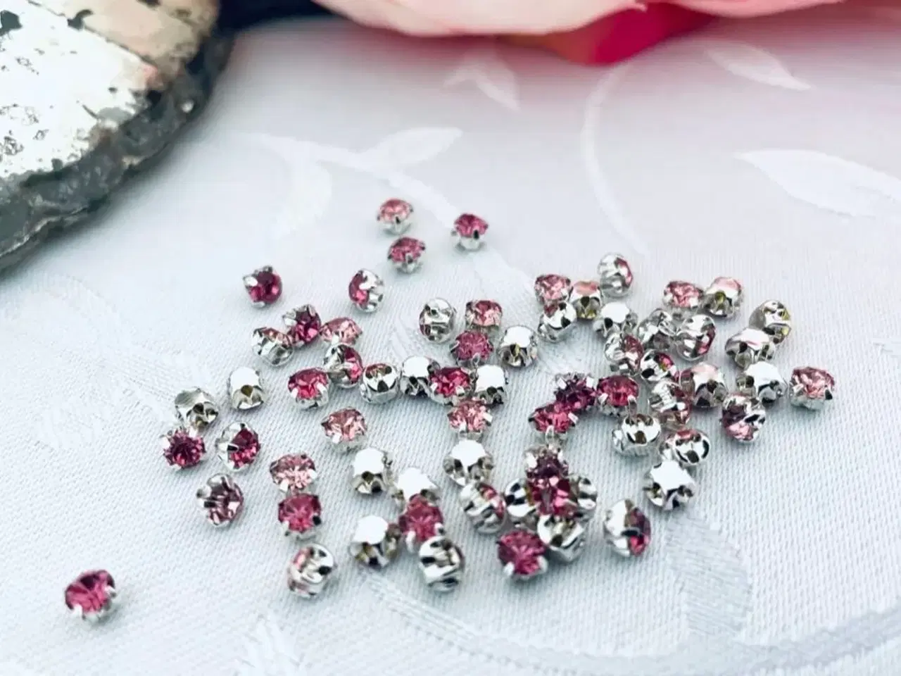 Billede 3 - Perler/ glasten pink / rosa / lyserøde nuancer 