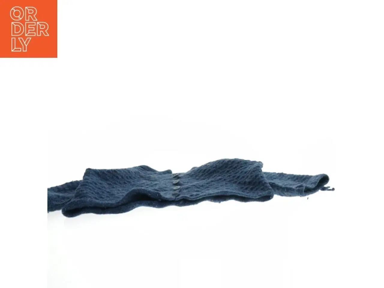 Billede 2 - Blå strik cardigan til barn i ren uld (str. Bryst, 30 cm. længde 25. cm)