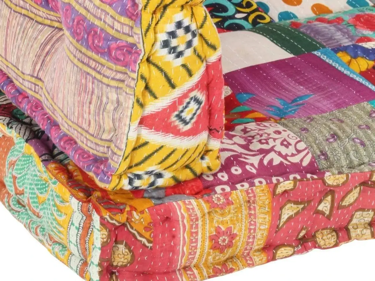 Billede 4 - Hynde til pallesofa stof patchwork flerfarvet