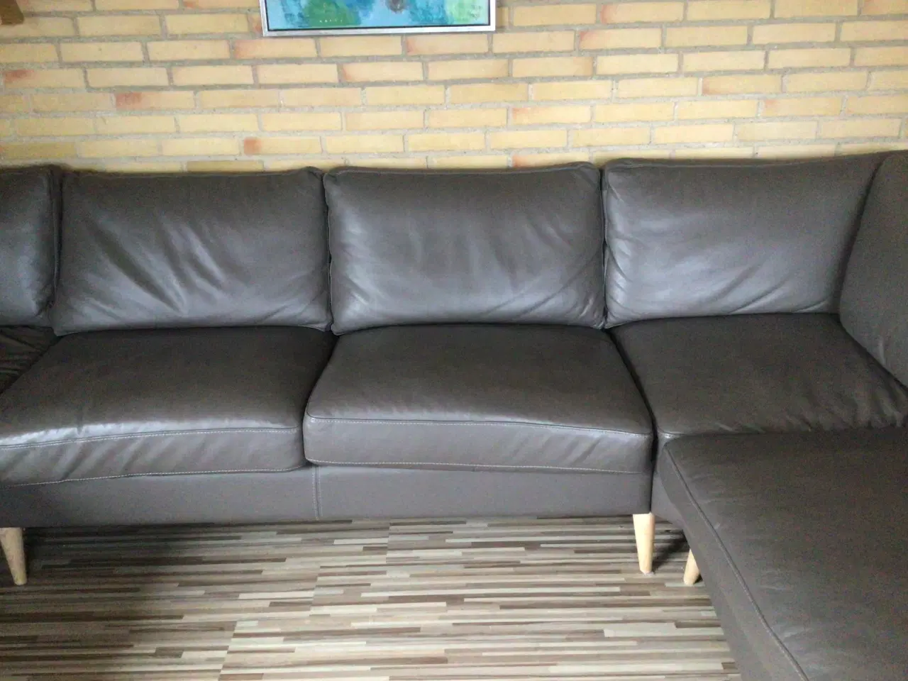 Billede 2 - U-sofa i læder 