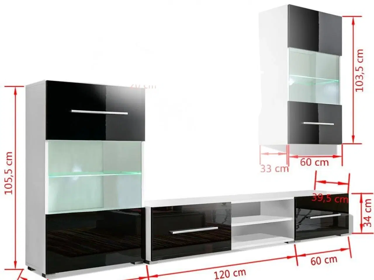 Billede 2 - TV reol system, Garderobeskab, Fjernsyn, Elevation