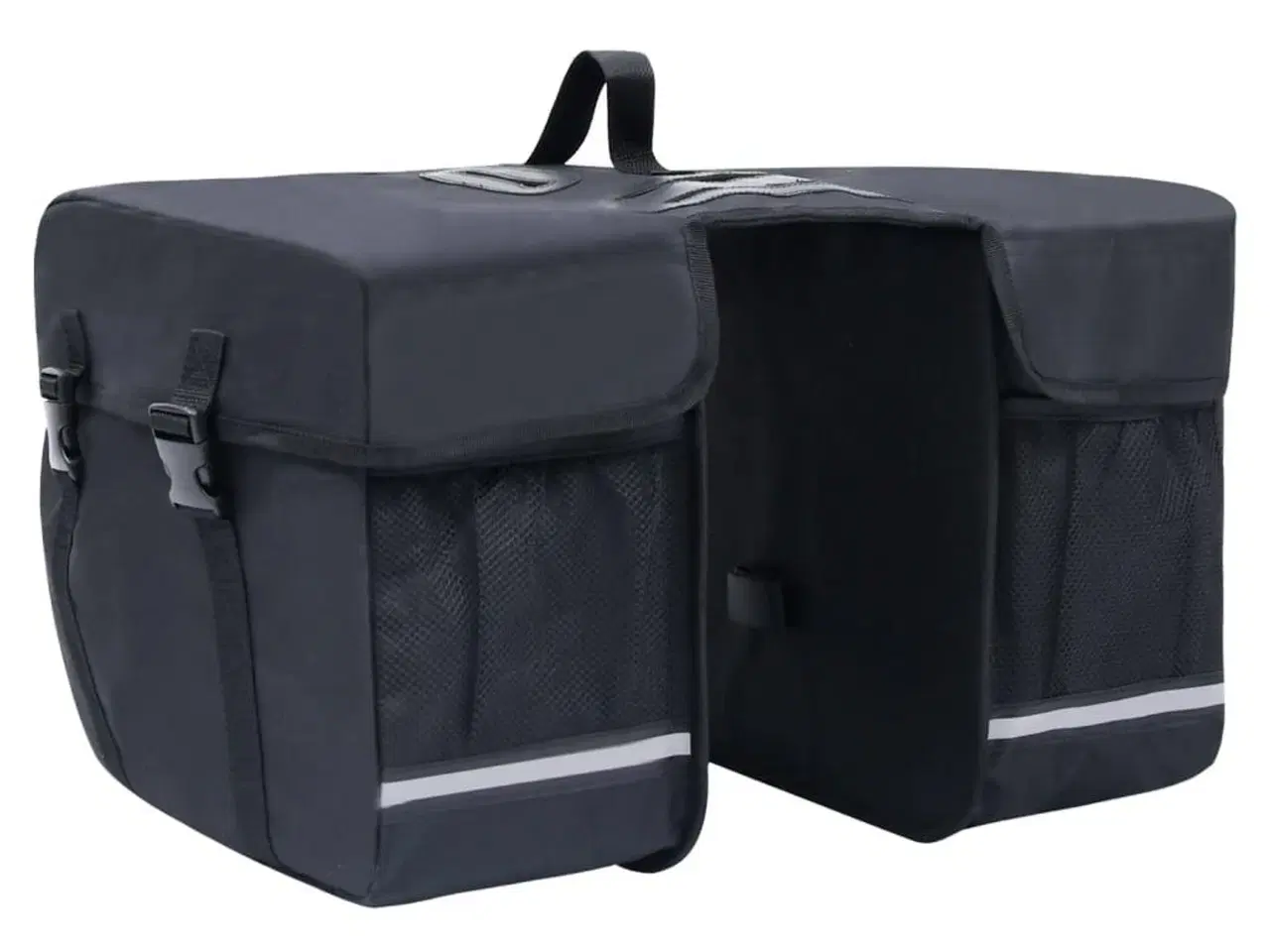 Billede 1 - Dobbelt cykeltaske til bagagebærer vandtæt 35 l sort