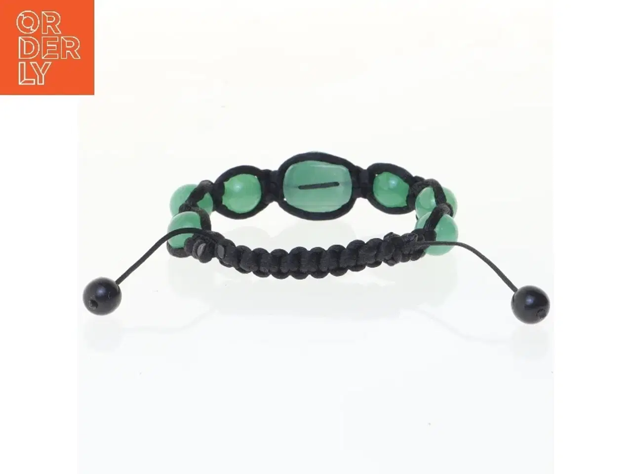 Billede 2 - Armbånd med grønne jade sten (str. Ø 6 cm)