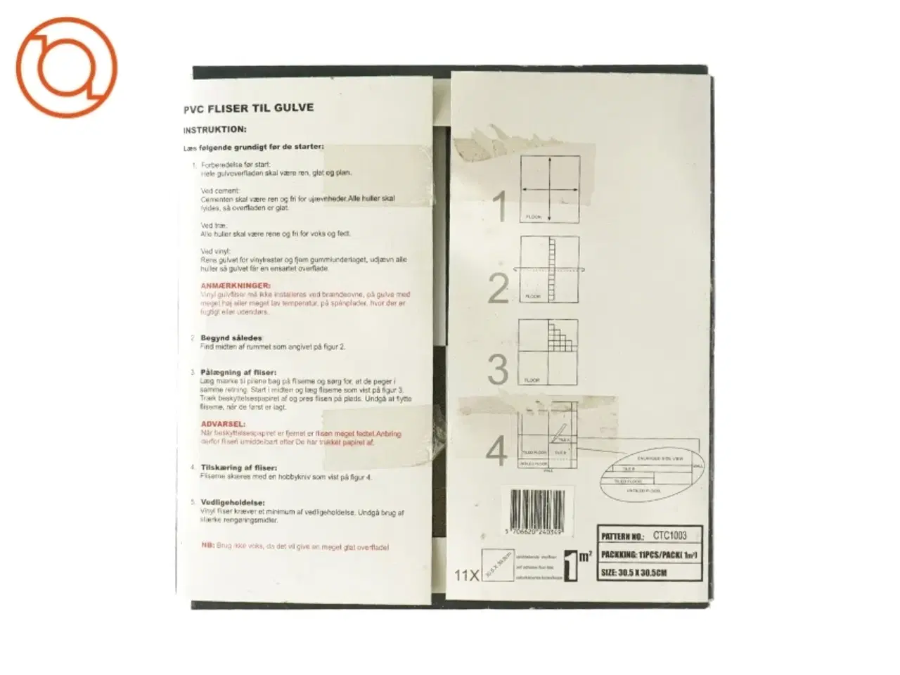 Billede 2 - Selvklæbende vinylfliser fra Unigne - Tiles (9 styk)