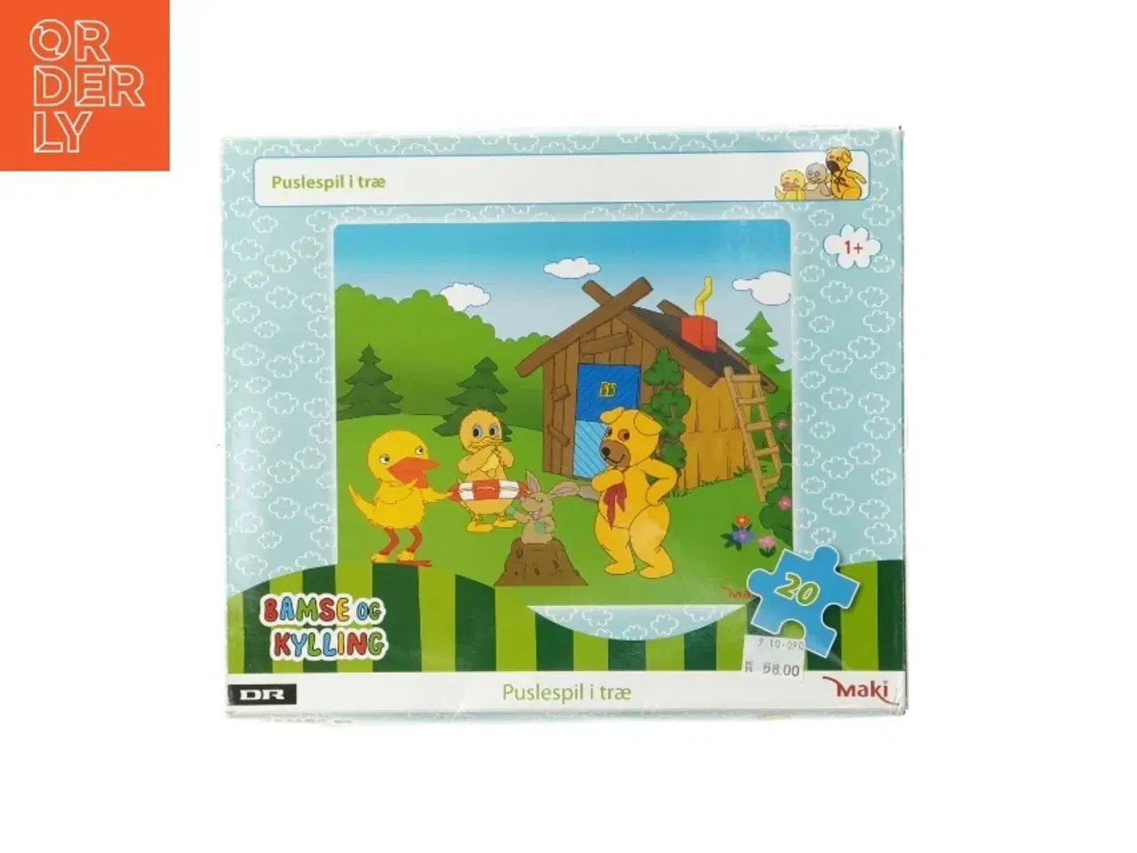 Billede 1 - Bamse og Kylling puslespil i træ fra DR (str. 25x21 cm)