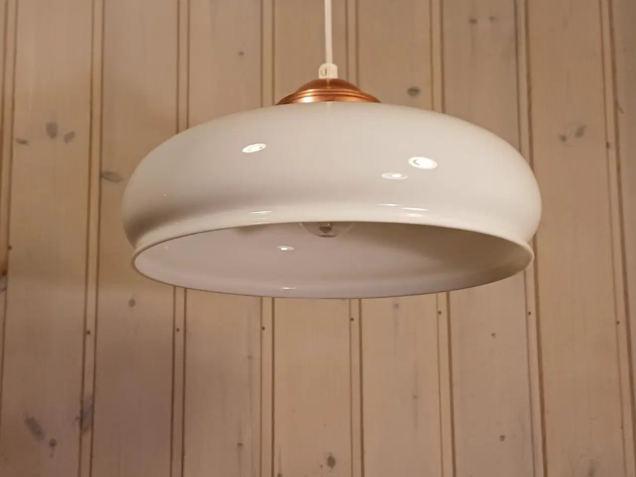 Billede 7 - Vintage/Retro loftlampe med glasskærm og messingop