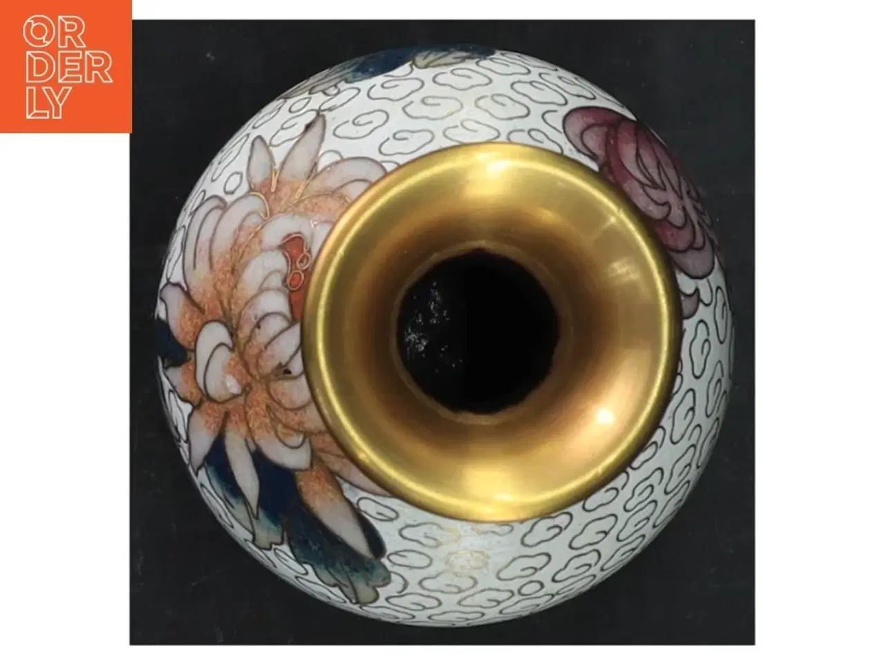 Billede 4 - Cloisonne emalje vase på stand (str. 10x7 cm)
