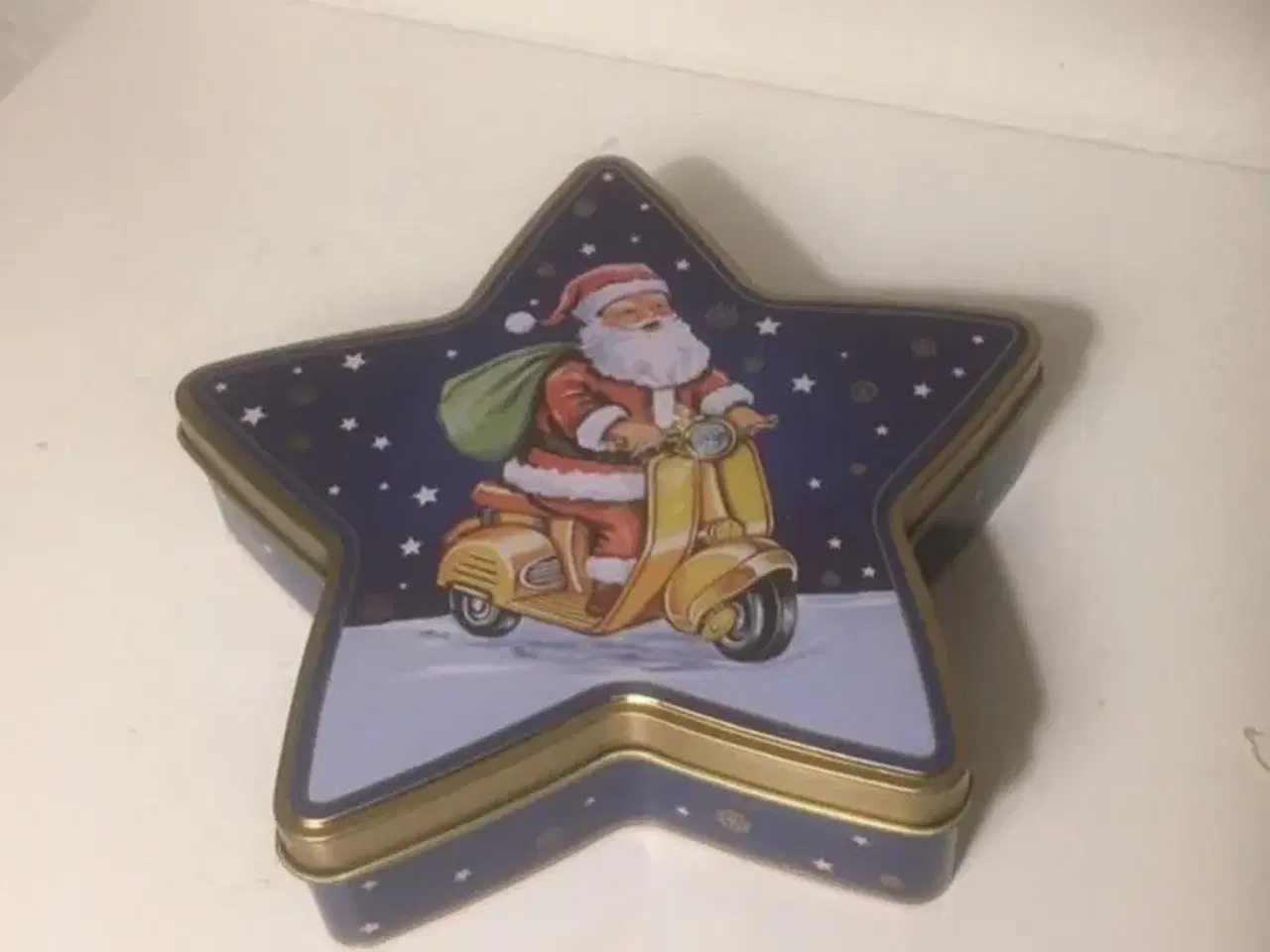 Billede 1 - Juledåse stjerne julemand på scooter