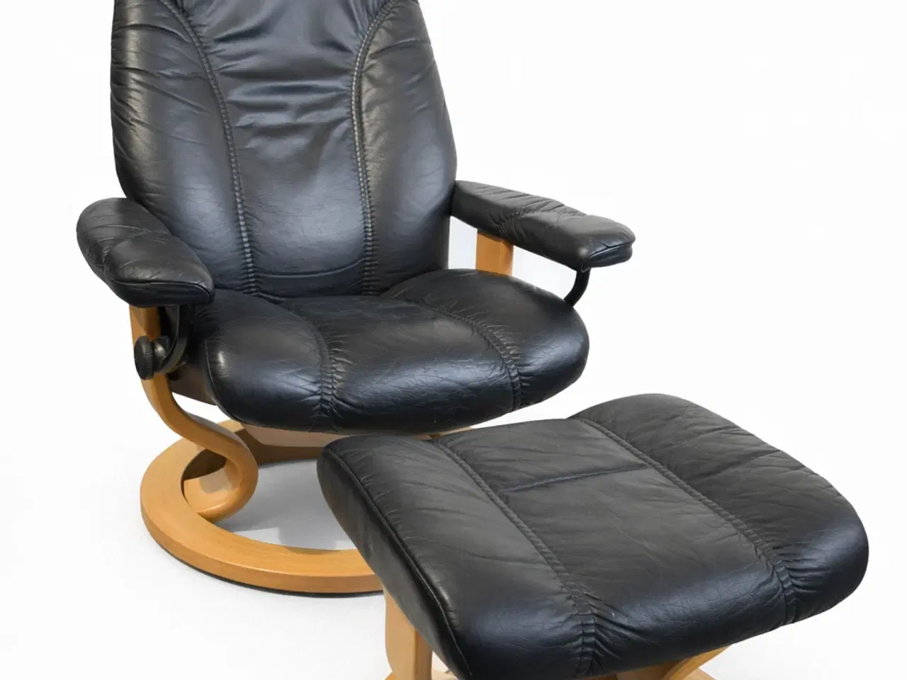 Billede 3 - 2 stk ægte Stressless lænestole med skammel – Ekor
