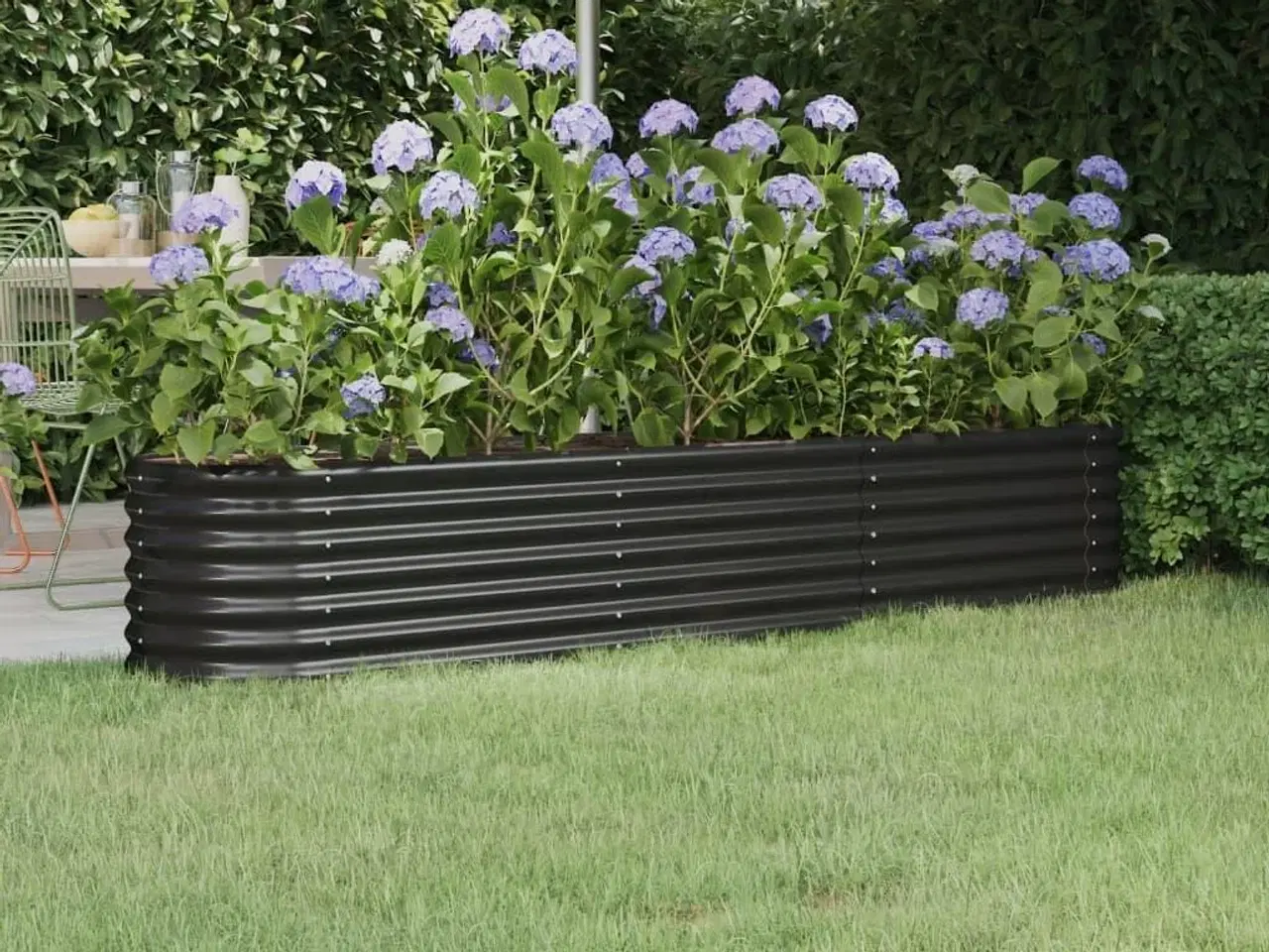 Billede 1 - Plantekasse 224x40x36 cm galvaniseret stål antracitgrå
