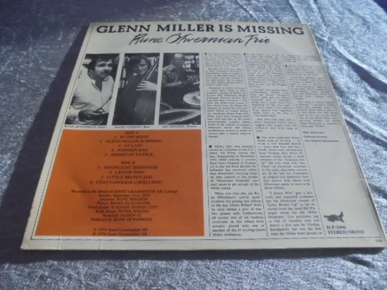 Billede 2 - LP: Rune Ôfverman Trio – Glenn Miller is missing  